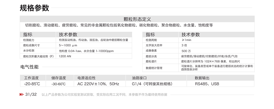 IBE 系列油液鐵譜磨損傳感器 規格參數